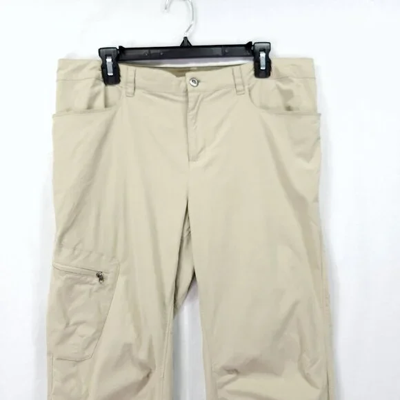 Patagonia Quandary Womens Hiking Pants Size 14 Beige Roll Up Tab - Picture 9 of 13